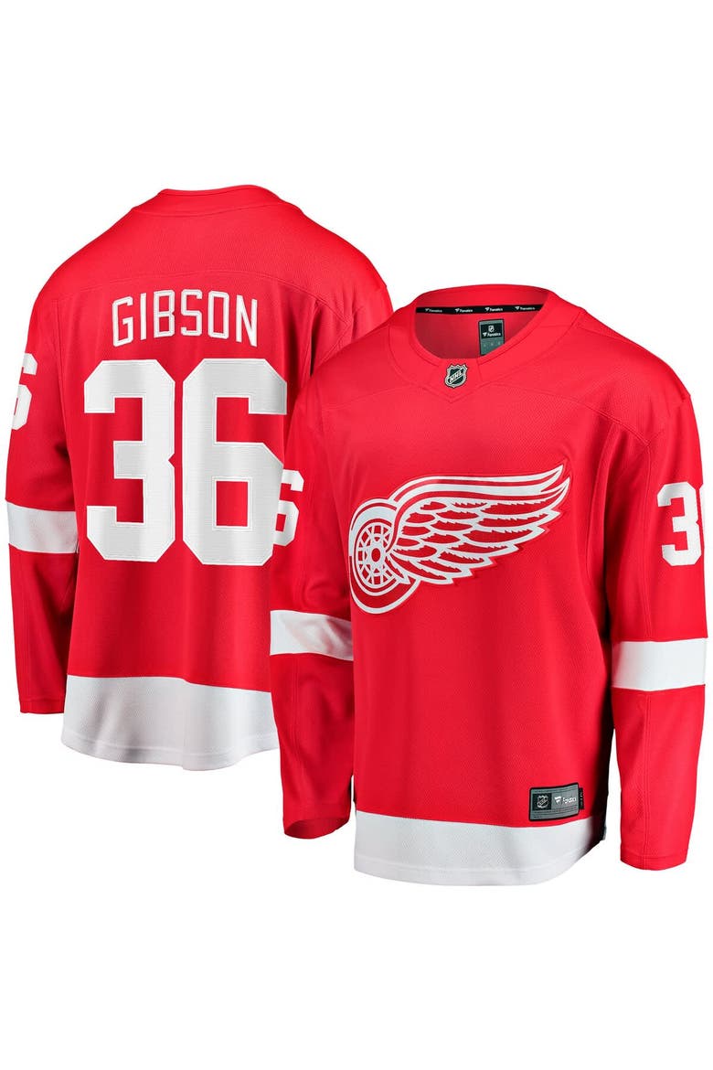 Men's Fanatics John Gibson Red Detroit Red Wings Home Breakaway Jersey, Main, color, Red