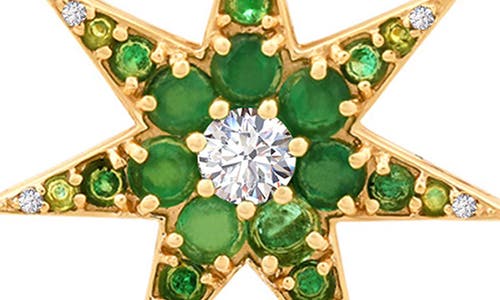 Gabi Rielle Emerald Shades Cubic Zirconia Star Pendant Necklace In Gold
