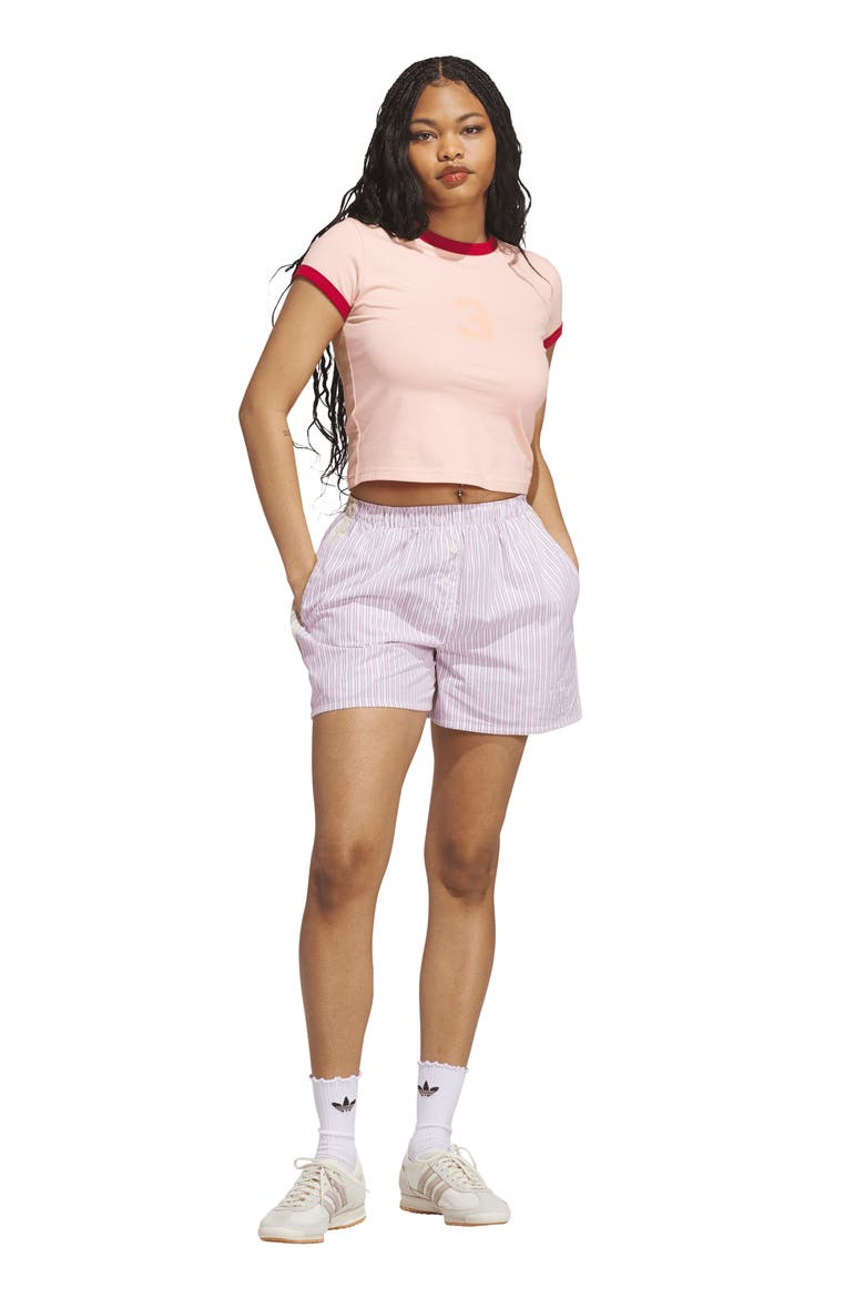 Stripe Cotton Boxer Shorts, Alternate, color, WHITE/ VICTORY RED/ PINK GLOW