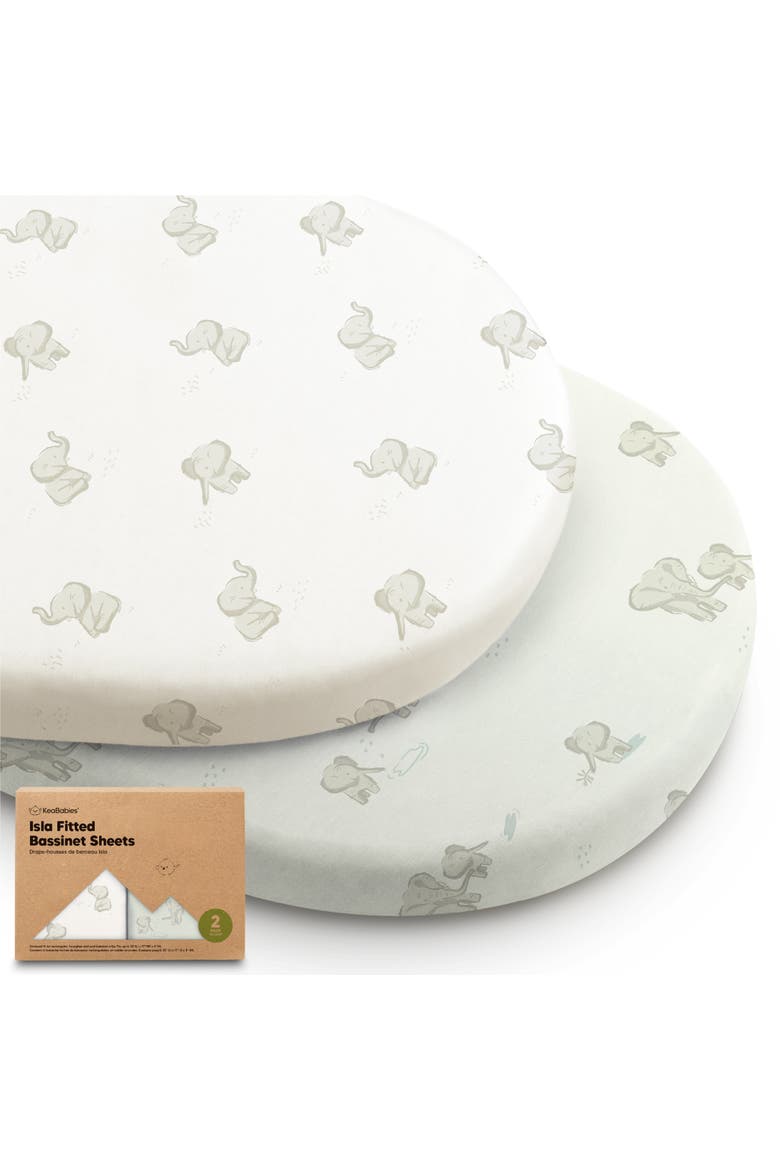 2-Pack Isla Fitted Bassinet Sheets, Main, color, Elly