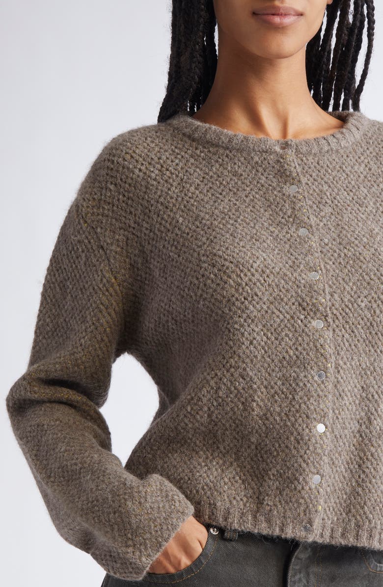 Eckhaus Latta Merino Wool Blend Cardigan, Alternate, color, Finch