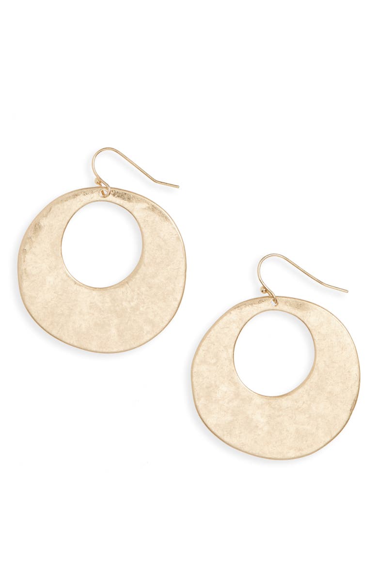 Treasure & Bond Hammered Disc Drop Earrings, Main, color,