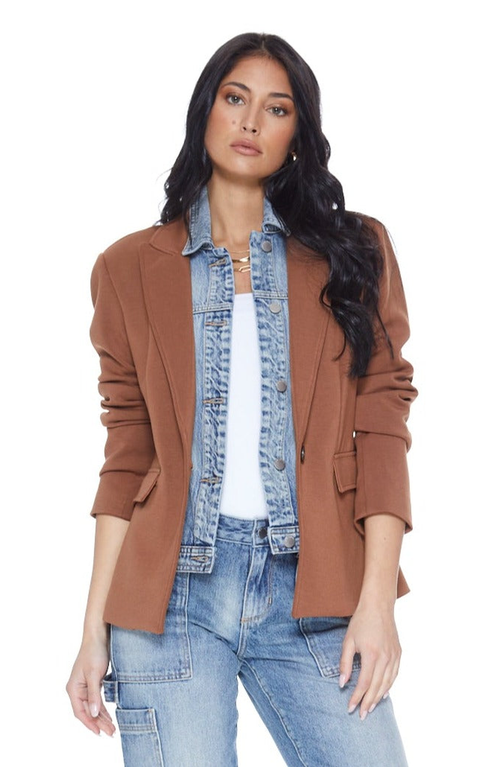 BLUE REVIVAL BLUE REVIVAL HELEN BLAZER WITH REMOVEABLE DENIM INSERT 