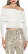Alexia Admor Hannah Off the Shoulder Long Sleeve Top