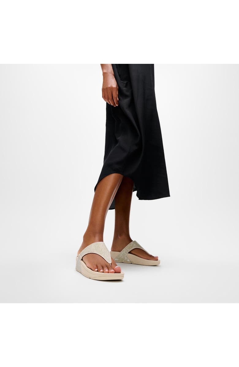 FitFlop Lulu Shimmerglitz Sandals, Alternate, color, Platino