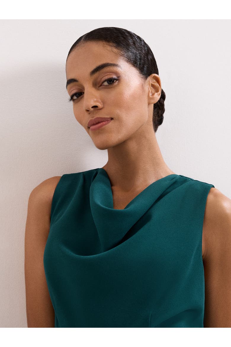 Monique Cowl Neck Wide Leg Jumpsuit, Alternate, color, Teal