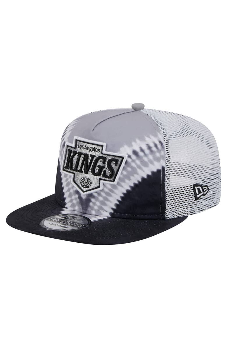 New Era Men's New Era Black/Silver Los Angeles Kings Throwback V-Dye Adjustable Golfer Hat, Main, color, Black