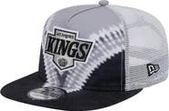New Era Men's New Era Black/Silver Los Angeles Kings Throwback V-Dye Adjustable Golfer Hat