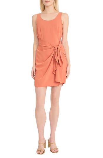 Donna Morgan Tie Front Tank Dress In Autumn Glaze