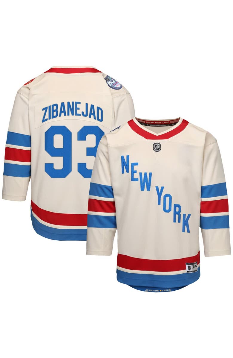 Outerstuff Preschool Outerstuff Mika Zibanejad White New York Rangers 2026 NHL Winter Classic Premier Jersey, Main, color, White