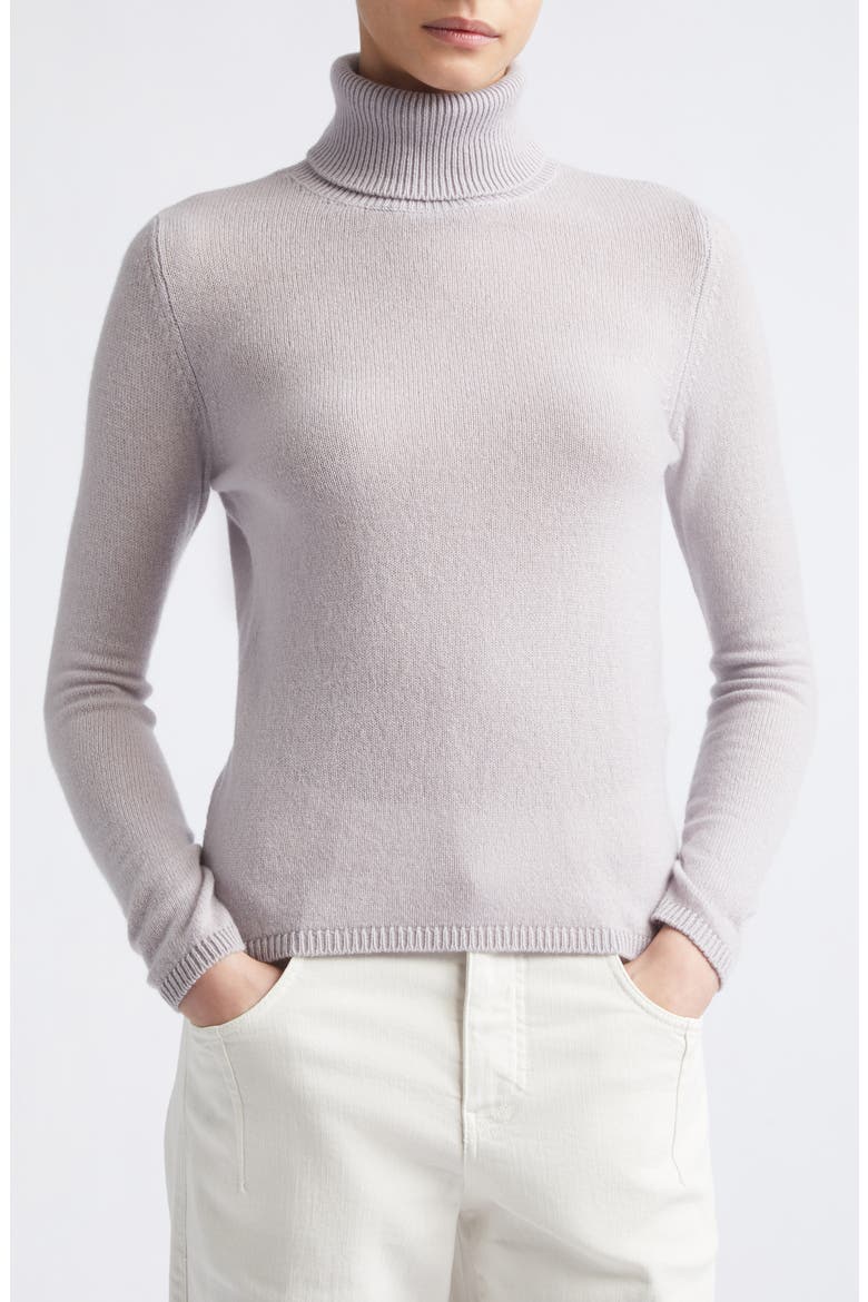 Semisheer Cashmere Turtleneck Sweater, Alternate, color, 35 LAVENDER