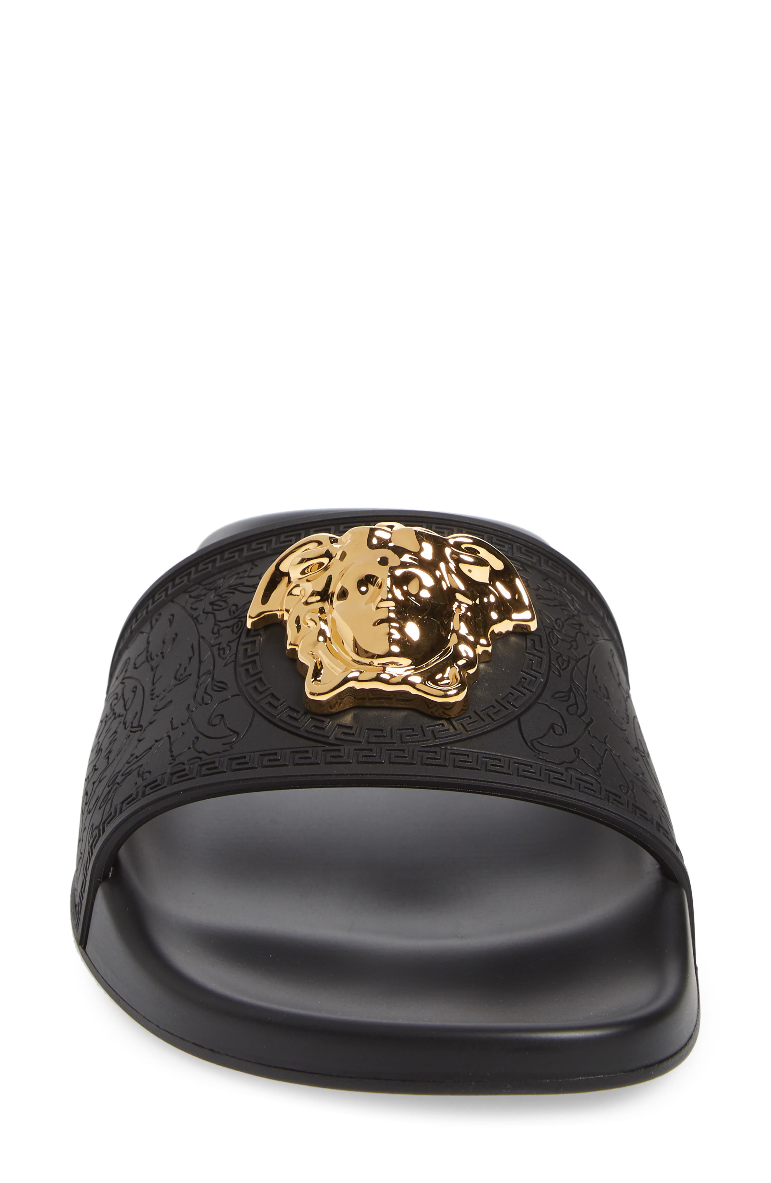 Versace Palazzo Medusa Slide Sandal, Alternate, color, 