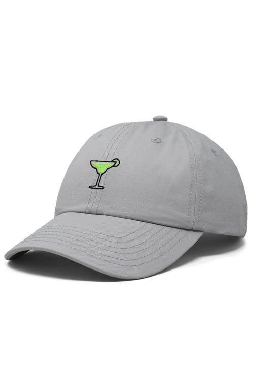 Dalix Margarita Embroidered Dad Hat In Gray