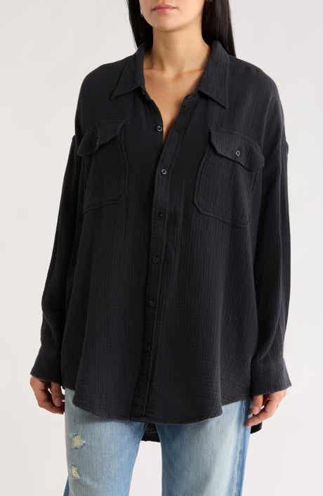 DENIMIST Utility Cotton Gauze Button-Up Shirt