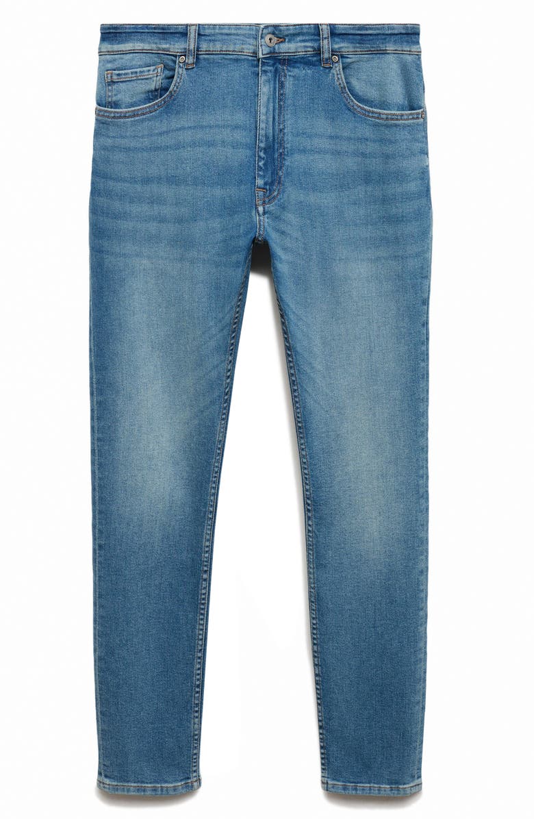 MANGO Jude Skinny Fit Stretch Denim Jeans, Alternate, color, Medium Blue