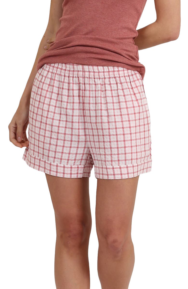 Papinelle Seersucker Pajama Shorts, Main, color, 