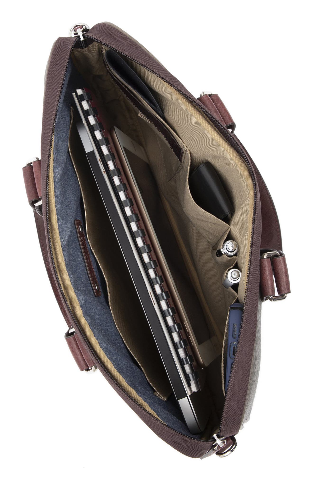 PinoPorte Nino Briefolio Leather Bag, Alternate, color, 