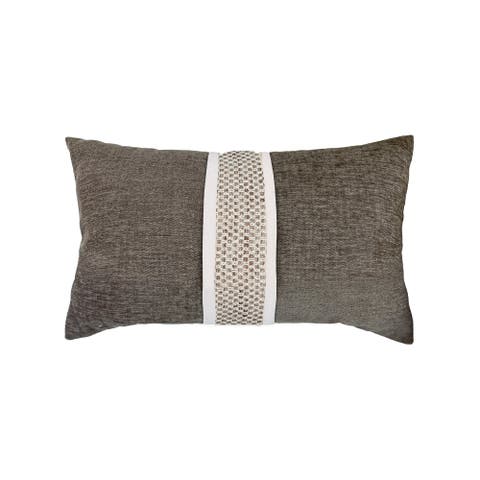 Inlay Hand-Crafted Paneled Indoor & Outdoor Woven Accent Pillow & Insert