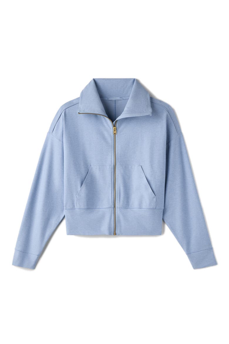 Atmosphere Crop Zip Sweatshirt, Alternate, color, FOREVER BLUE HEATHER