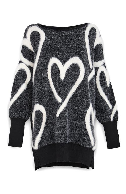 Saachi Wispy Heart Tunic Sweater In Multi