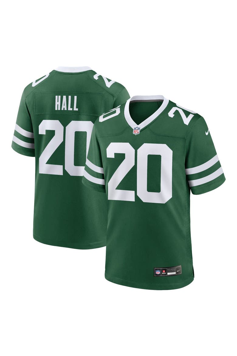 Men's Nike Breece Hall Legacy Green New York Jets Game Jersey, Main, color, Green