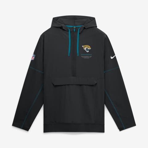 Men's Nike Black Jacksonville Jaguars Sideline Logo Glory Anorak Half-Zip Hooded Jacket