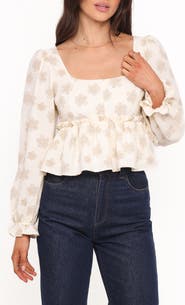 Petal & Pup Cielo Floral Peplum Top