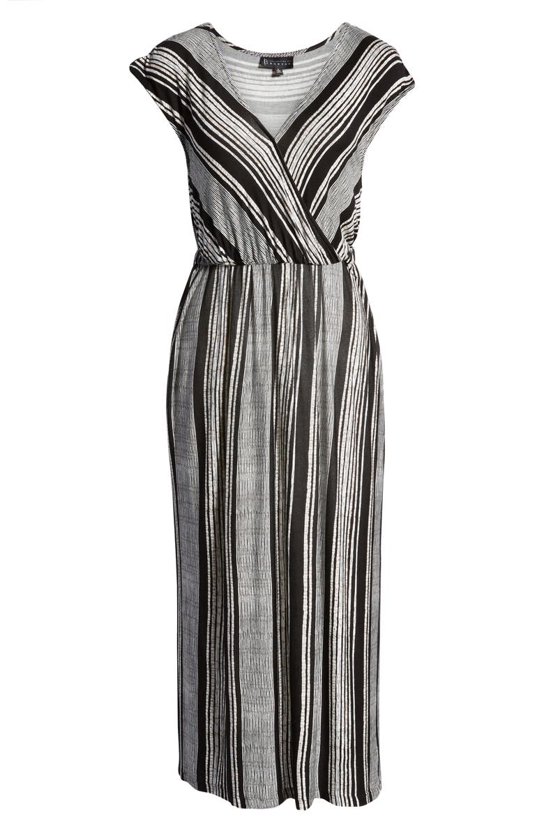 Bobeau Danielle Variegated Stripe Jersey Midi Dress, Alternate, color, 