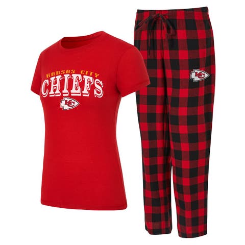 Women's Concepts Sport  Red/Black Kansas City Chiefs Avondale T-Shirt & Pants Flannel PJ Set