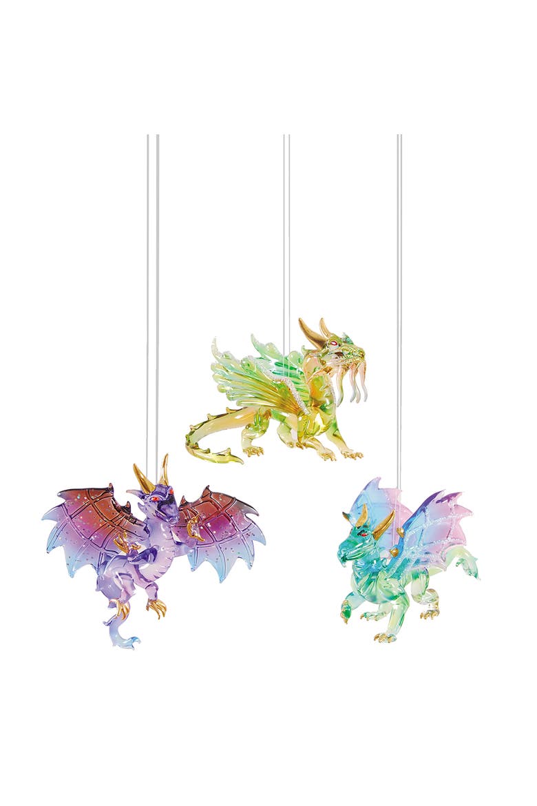 Winged Dragon Ornament A/3, Main, color, Blue