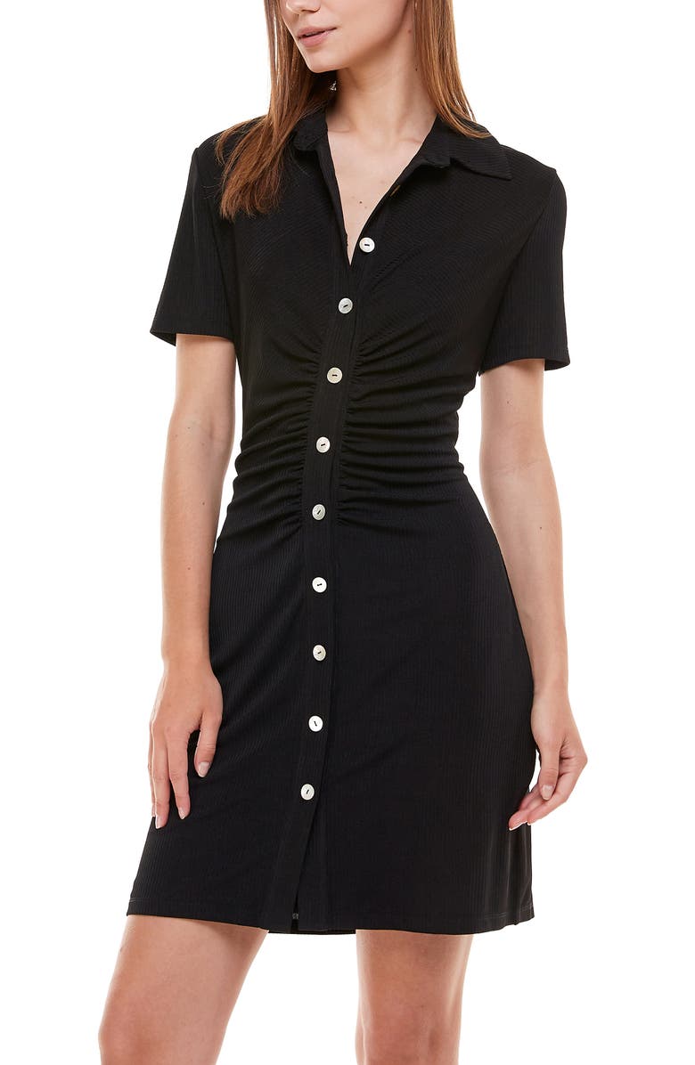 WAYF Jennifer Ruched Shirtdress, Main, color,