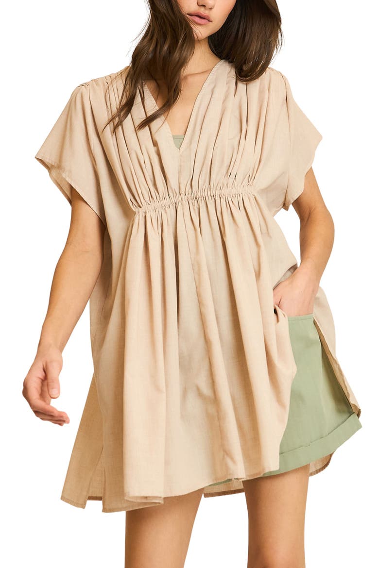 Ruched Cover-Up Dress, Main, color, TAUPE