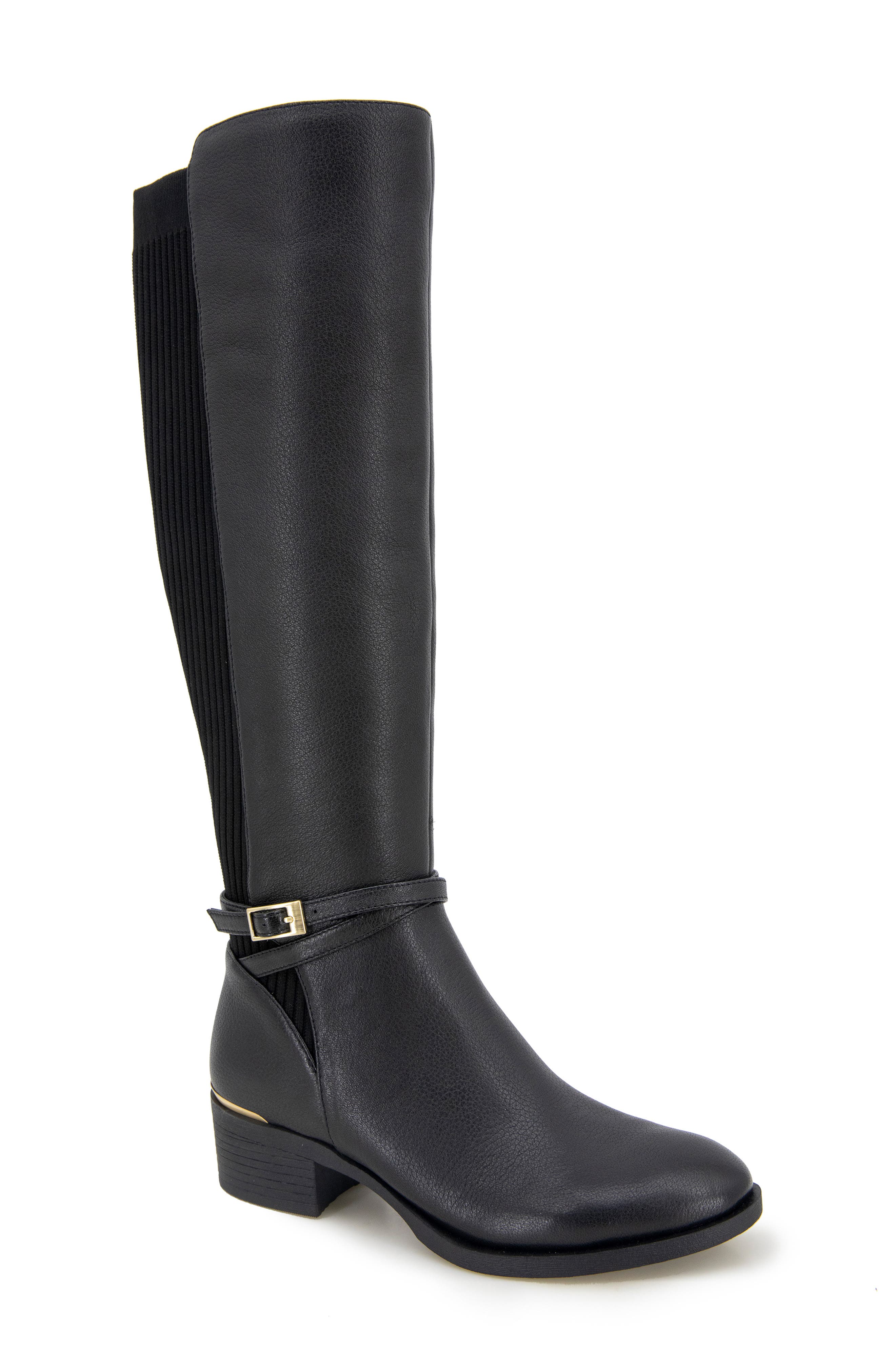 Kenneth Cole Lanica Knee High Boot, Main, color, Black Leather