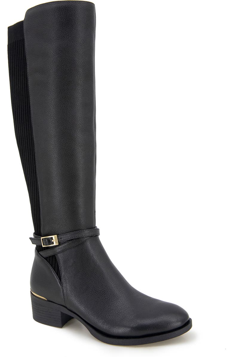 Kenneth Cole Lanica Knee High Boot, Main, color, Black Leather