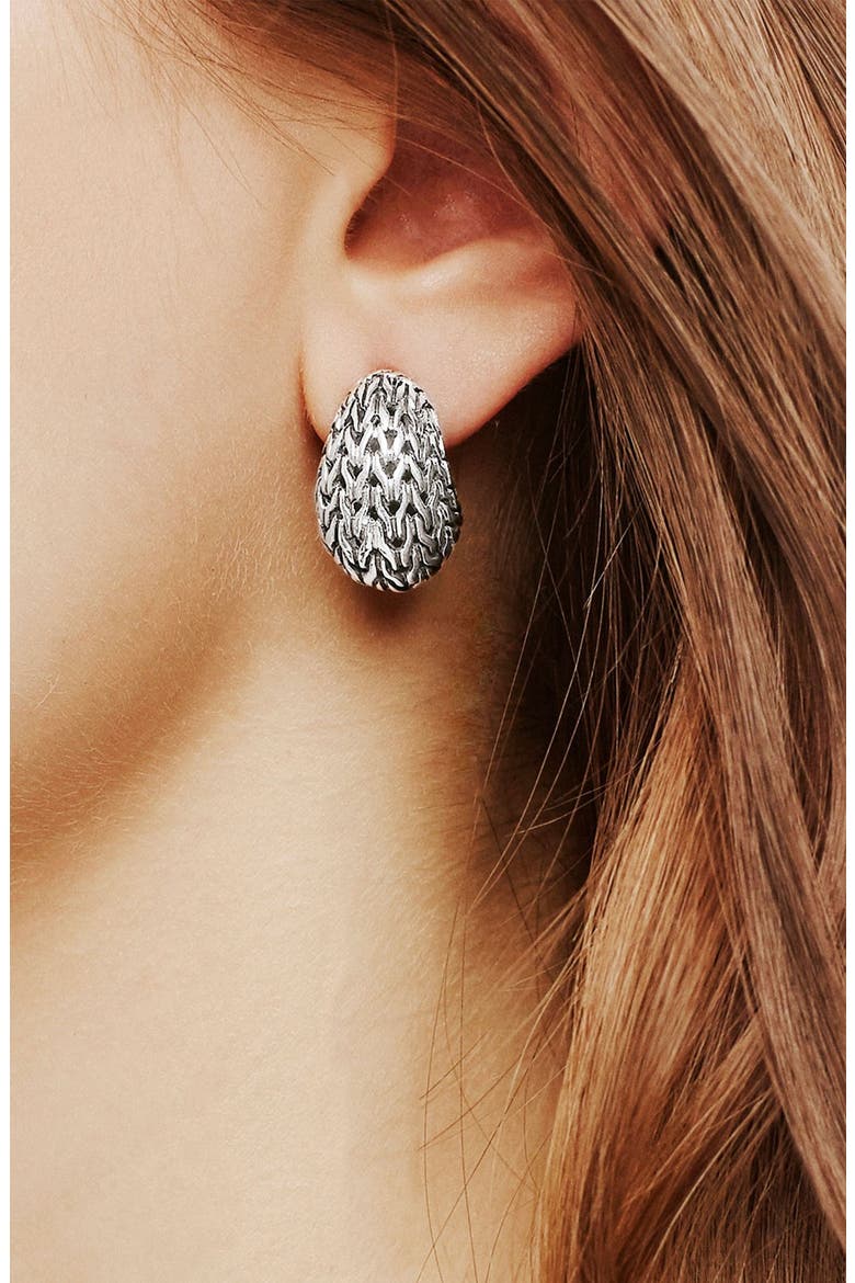 Classic Chain Buddha Belly Earrings, Alternate, color, SILVER