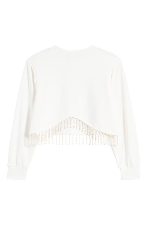 TRUCE TRUCE KIDS' BEADED FRINGE HEM SWEATSHIRT