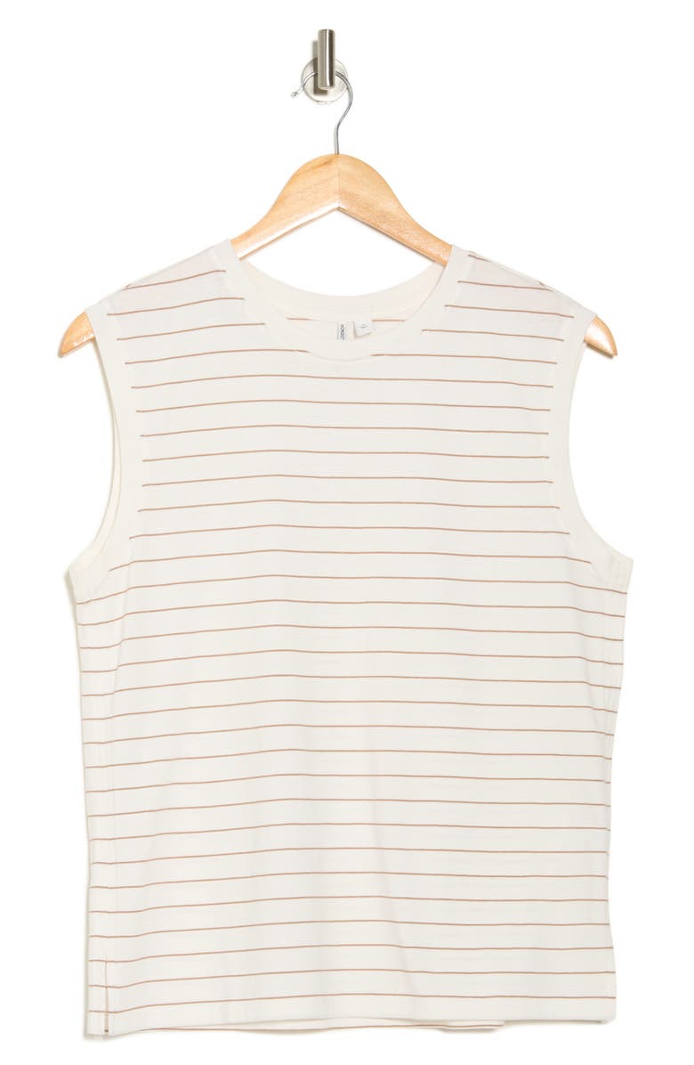 Nordstrom Pima Muscle Tank, Alternate, color, Ivory Tofu- Tan Lauren Stripe