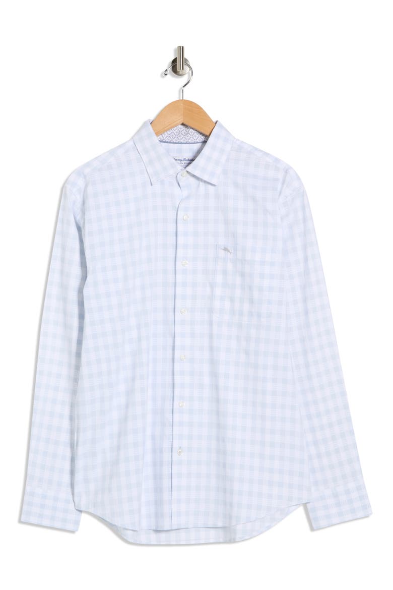 Sarasota Stretch Nuevo Check Button-Up Shirt, Alternate, color, FOG GREY