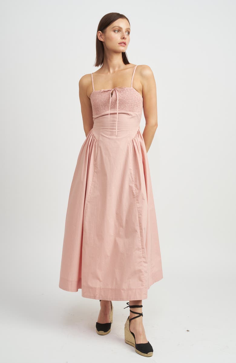 En Saison Eleanor Stripe Cotton Midi Sundress, Alternate, color,