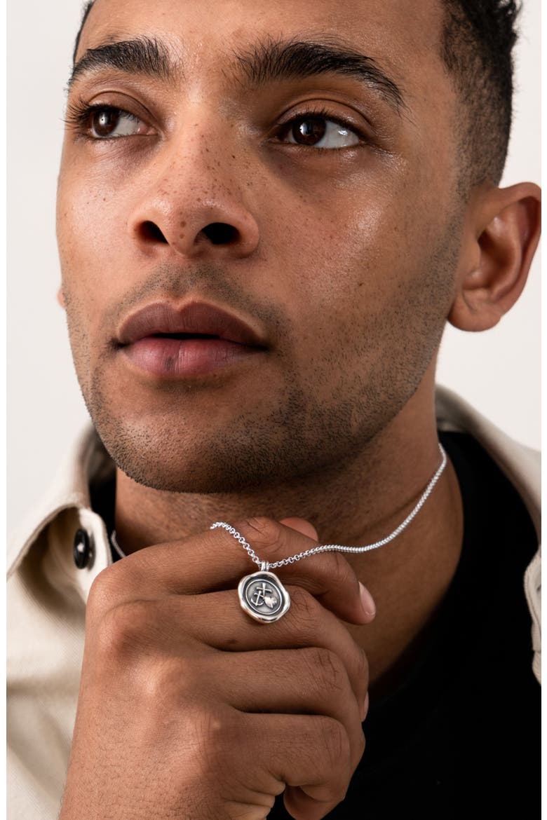 Men's Hope Talisman Necklace, Alternate, color, Sterling Silver