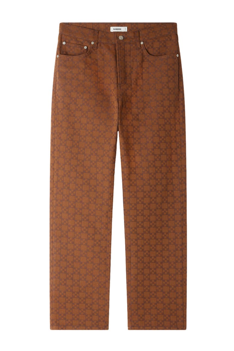 Square Cross motif jeans, Alternate, color, Tobacco brown