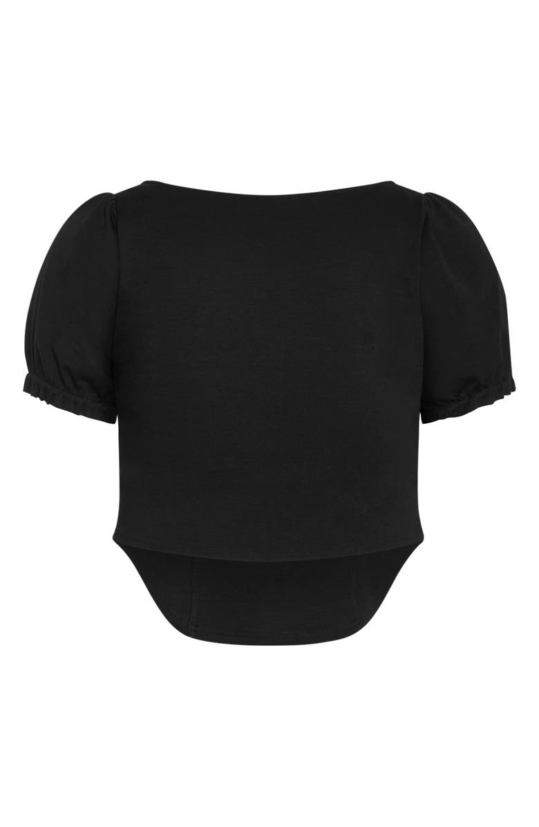 City Chic Puff Sleeve Corset Top, Alternate, color, 