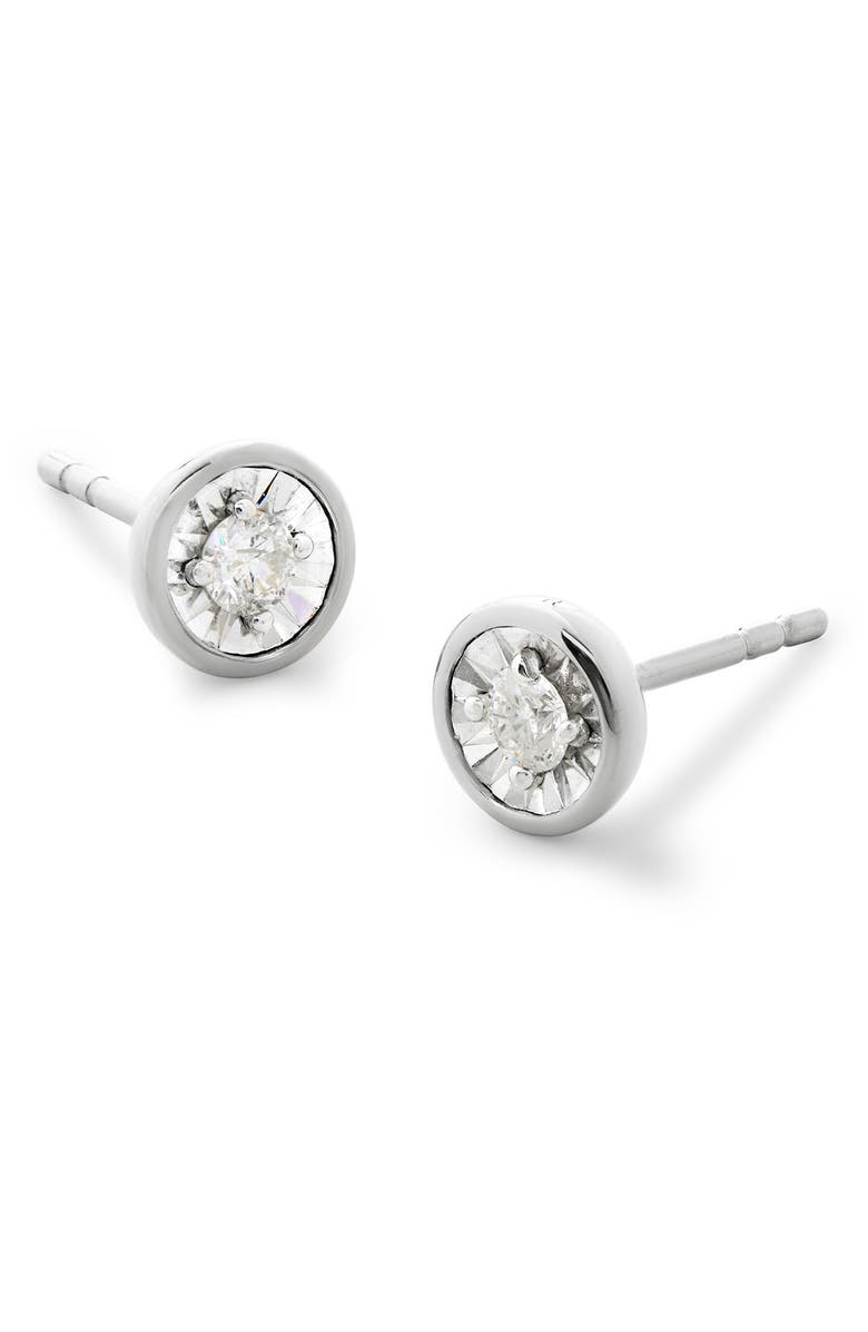 Monica Vinader Essential Lab-Grown Diamond Solitaire Stud Earrings, Main, color, Sterling Silver