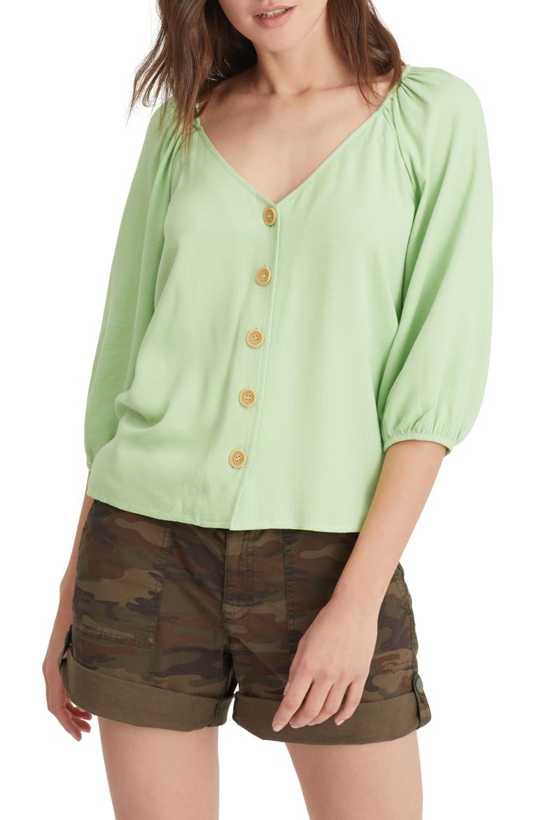 Modern Front Button Blouse, Main, color, LT PISTACHIO