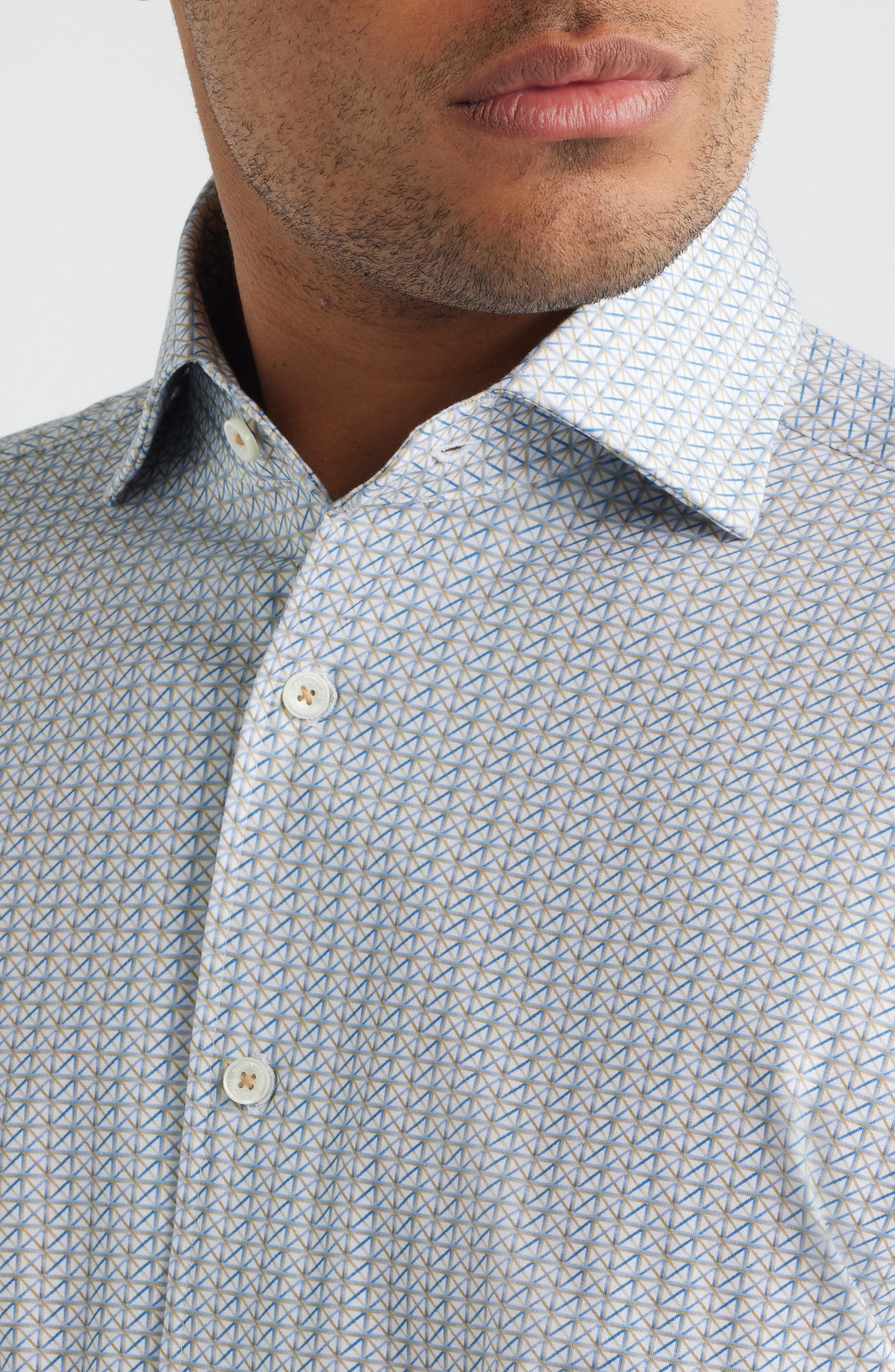 Devon OoohCotton Geometric Print Long Sleeve Button-Up Shirt - image 2