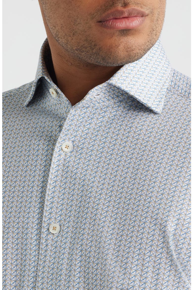 Devon OoohCotton® Geometric Print Long Sleeve Button-Up Shirt, Alternate, color, SAND