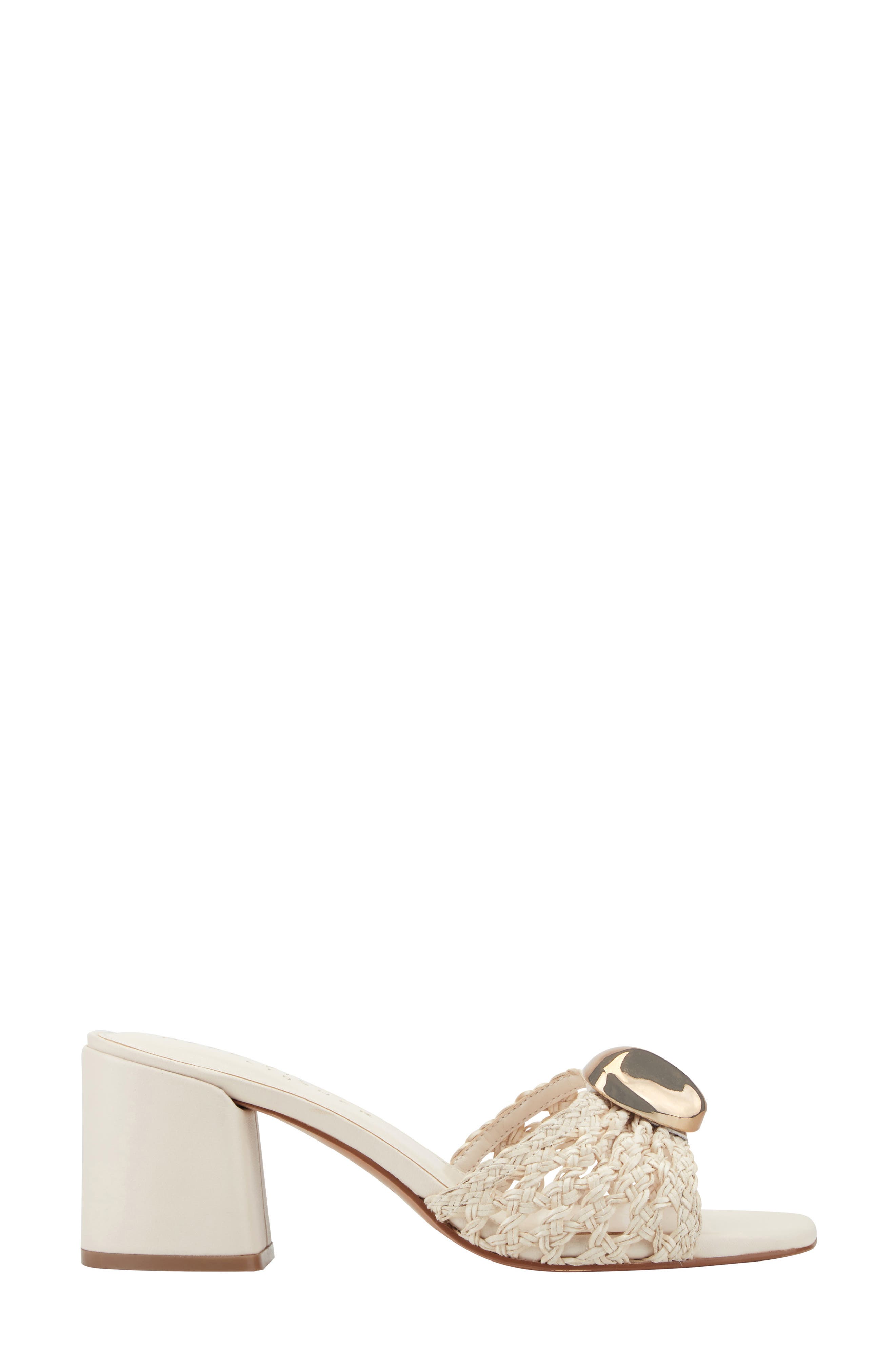 Farrel Embellished Square Toe Slide Sandal, Alternate, color, IVORY