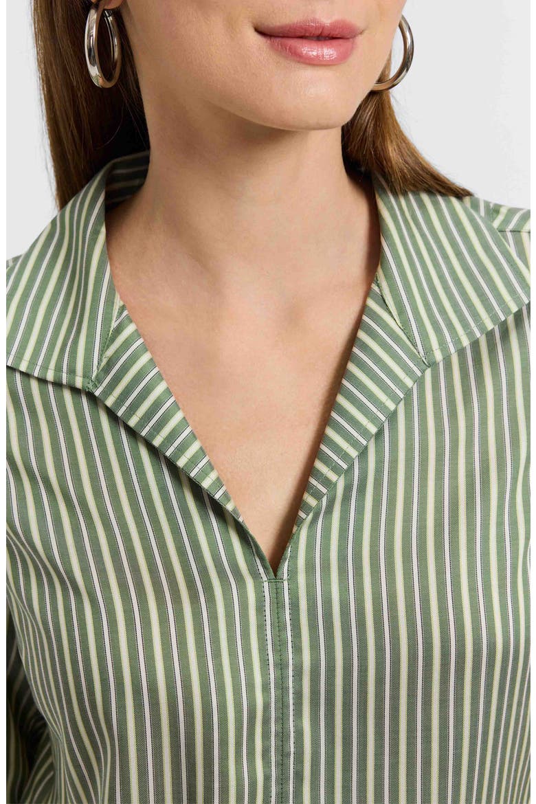 Agnes Stripe Three-Quarter Sleeve Popover Top, Alternate, color, BASIL MULTI
