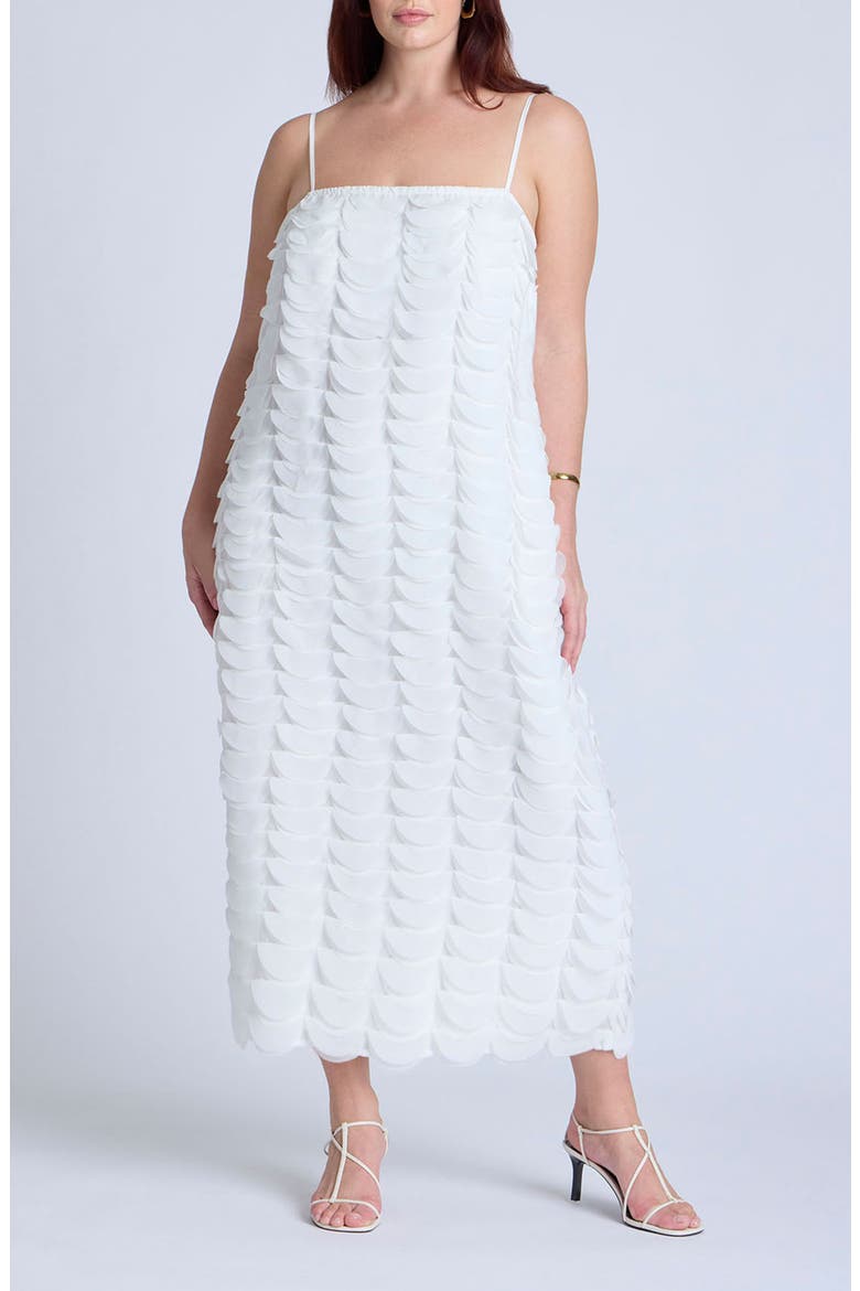 Textured Half Moon Column Dress, Main, color, OFF WHITE