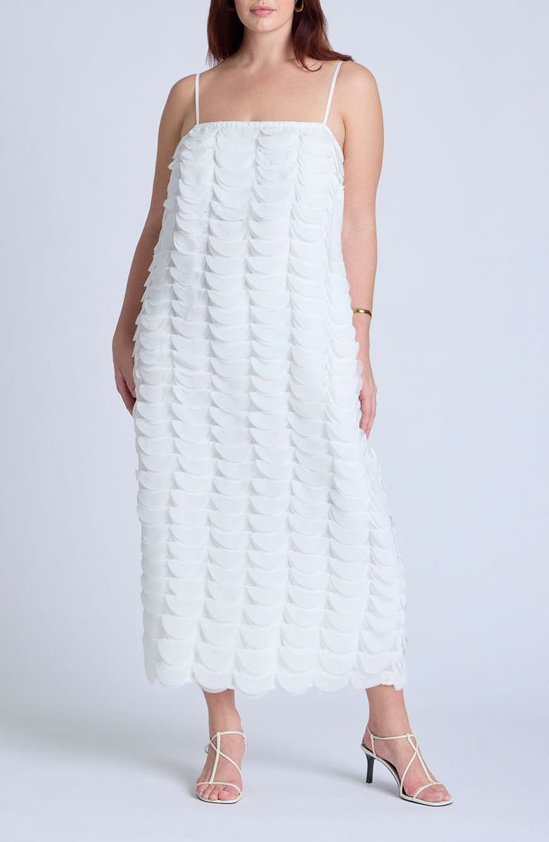 ELOQUII Textured Half Moon Column Dress, Main, color,